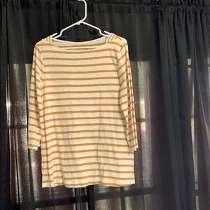 Mustard and cream 3/4 sleeve blouse